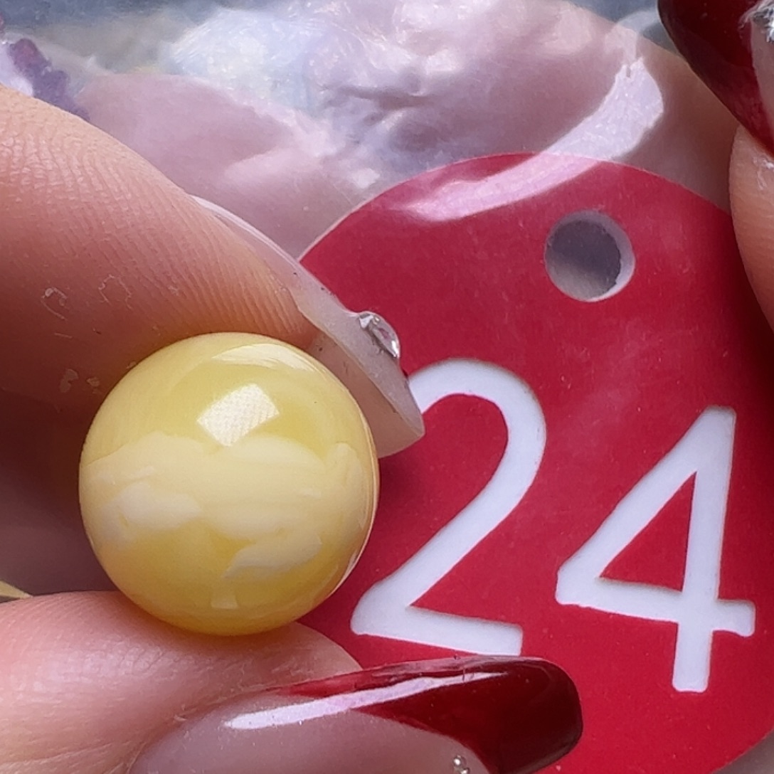 蜜蜡未镶嵌珠宝奇石12.6mm白蜡圆珠