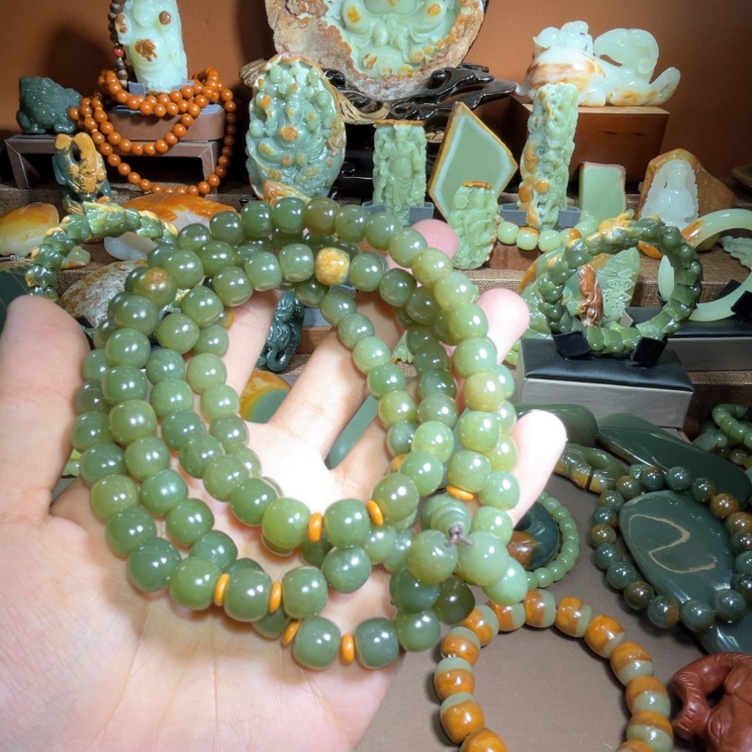 透闪石质玉108卡9 ✖️10未镶嵌乔*爷