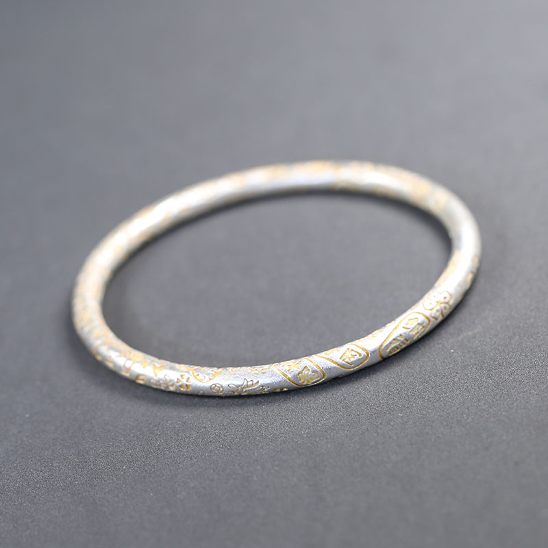 999.9银 吉言闭口手镯窄版送女友 礼物