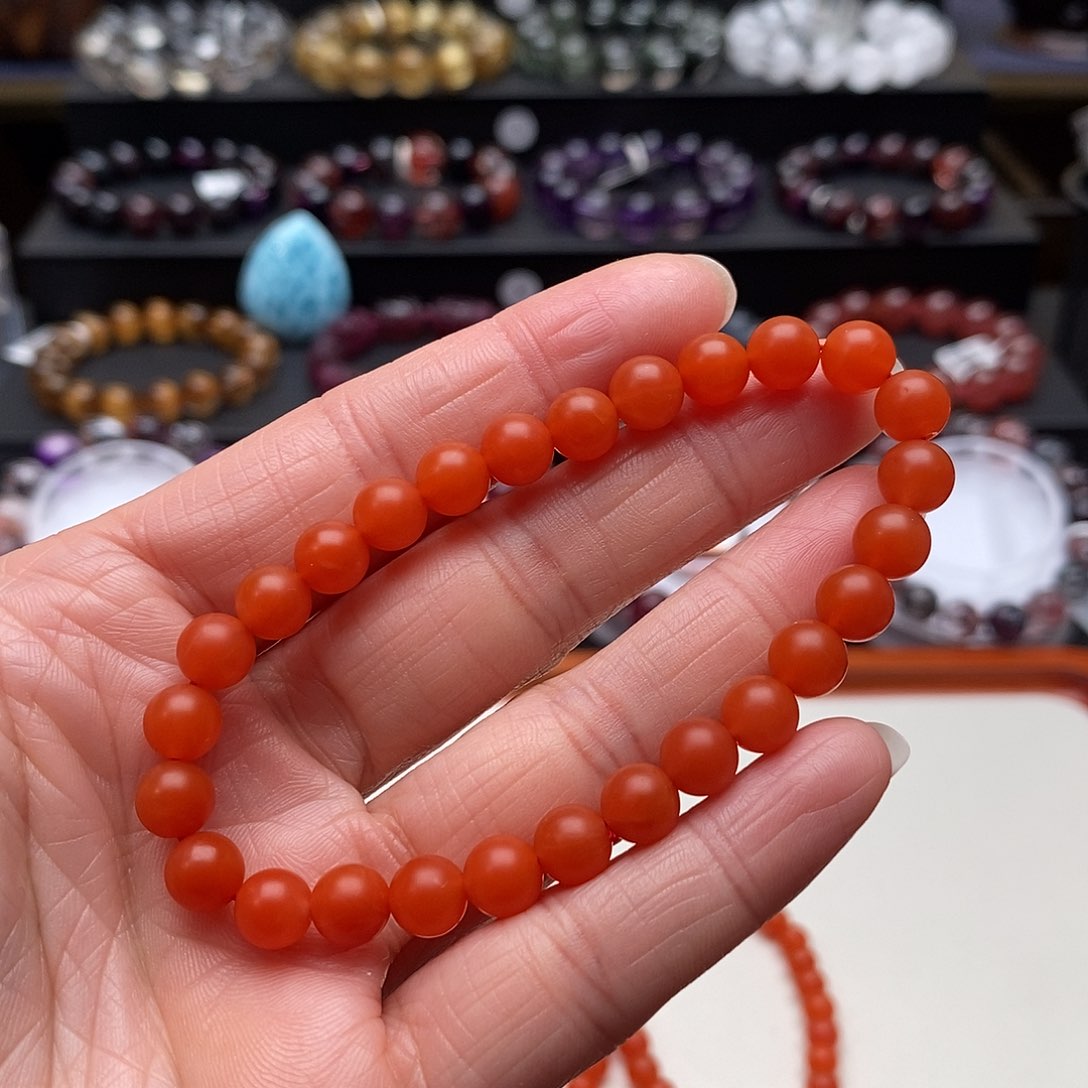 南红玛瑙手链未镶嵌