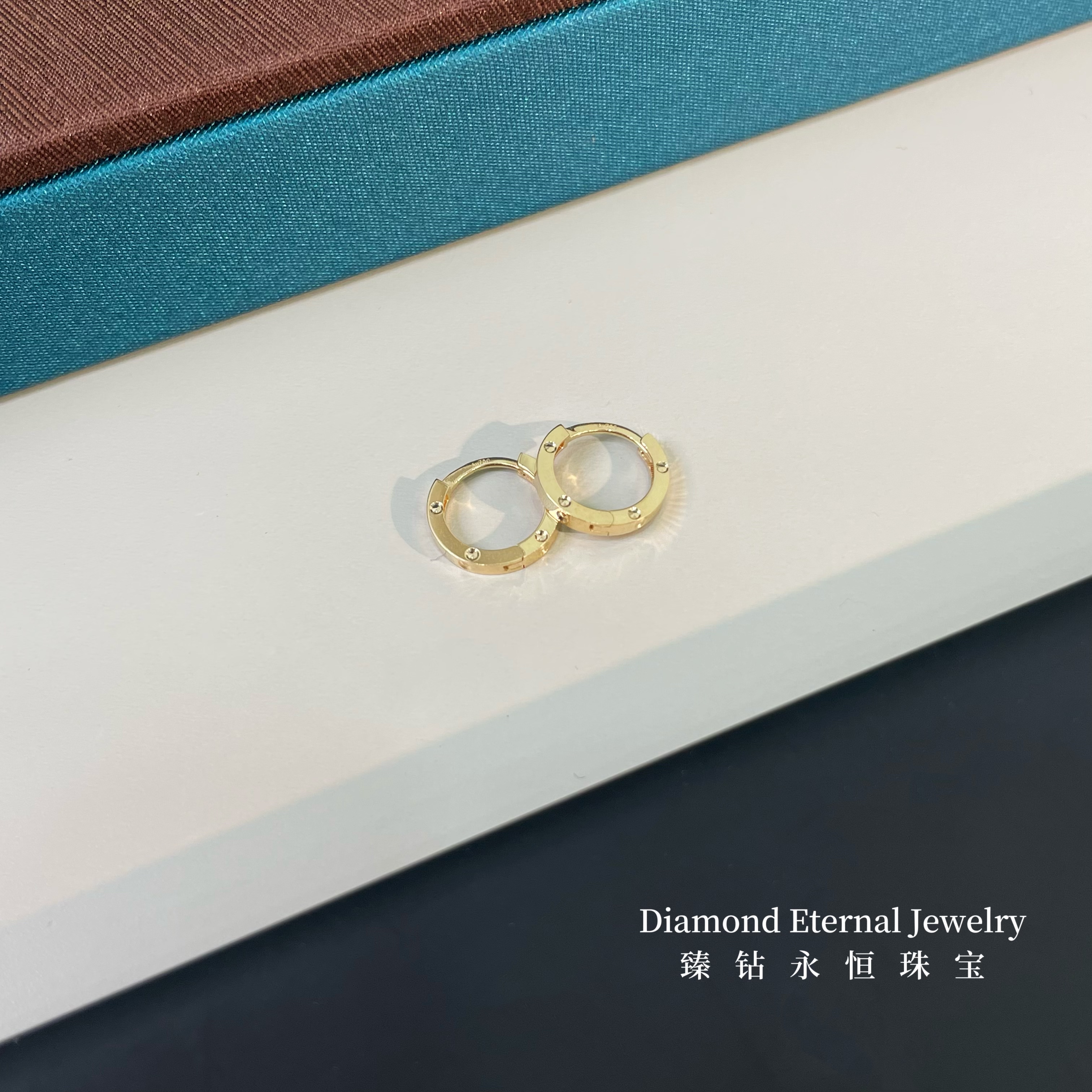 18K金简约卡家耳扣内径7.8MM迷你小巧养耳洞气质百搭精致经典