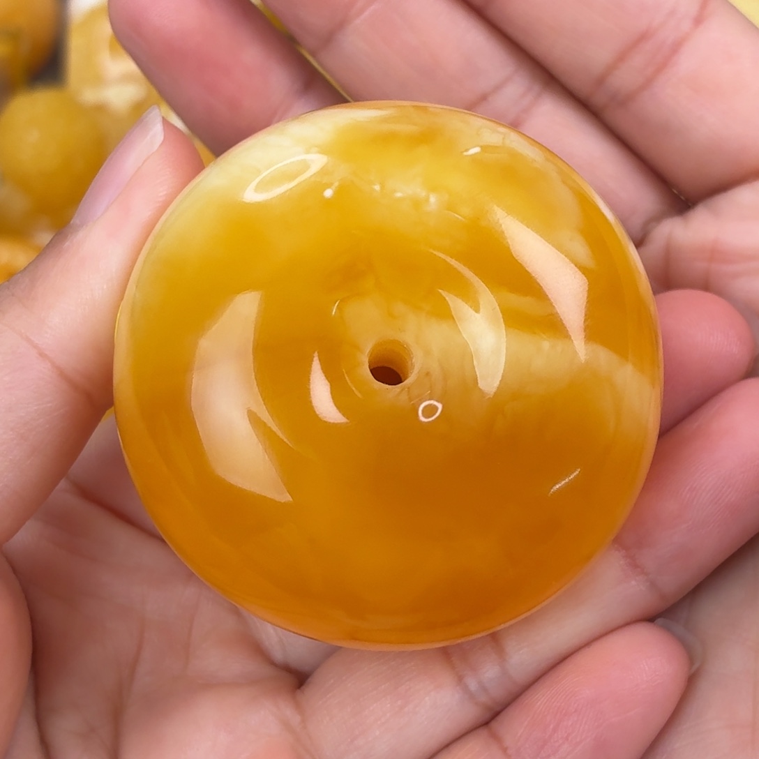 蜜蜡未镶嵌吊坠(不含链)橘红扣