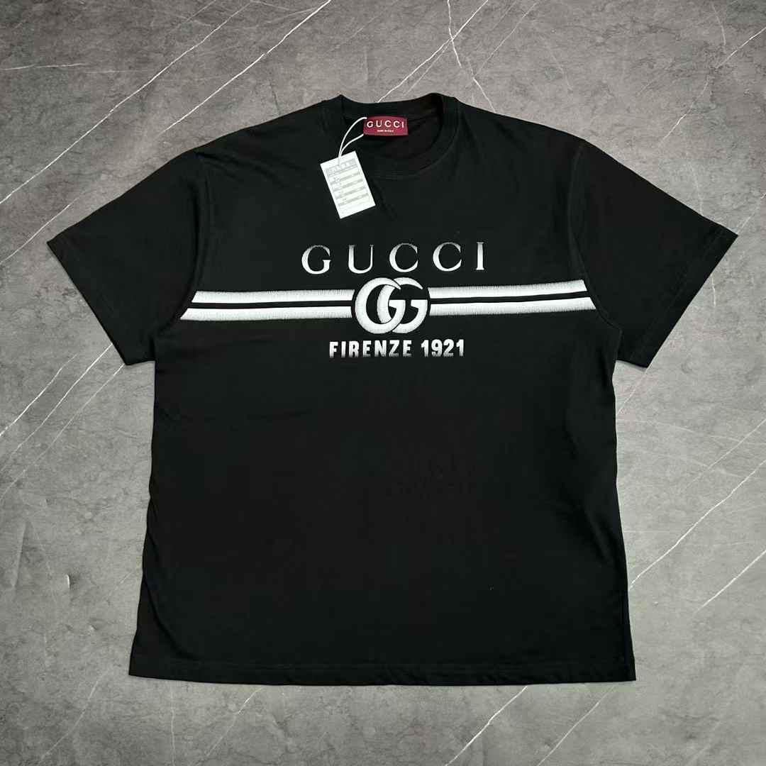 99新 GUCCI/古驰 葡萄籽奢潮/GUCCI 古驰 25SS 黑白条纹短袖/XL