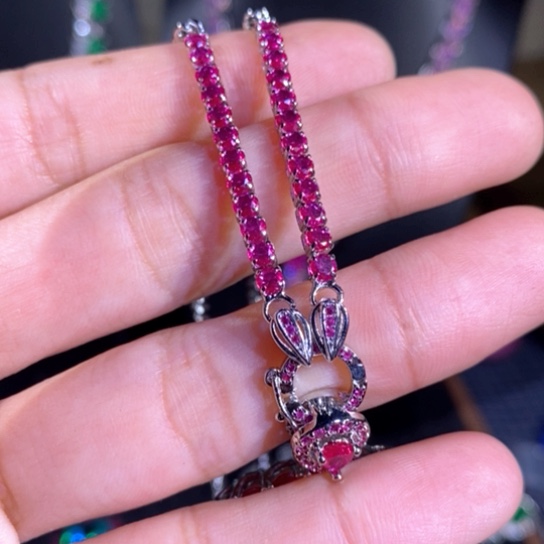 颈饰红宝石银S925镶嵌