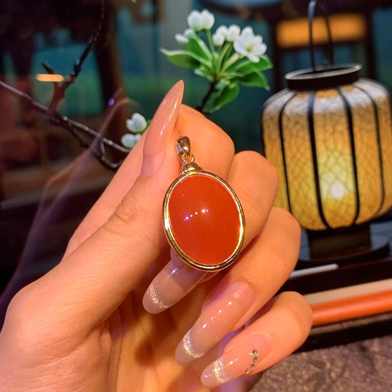 【逍遥】南红玛瑙蛋面吊坠*749/12891/多样性发/1件