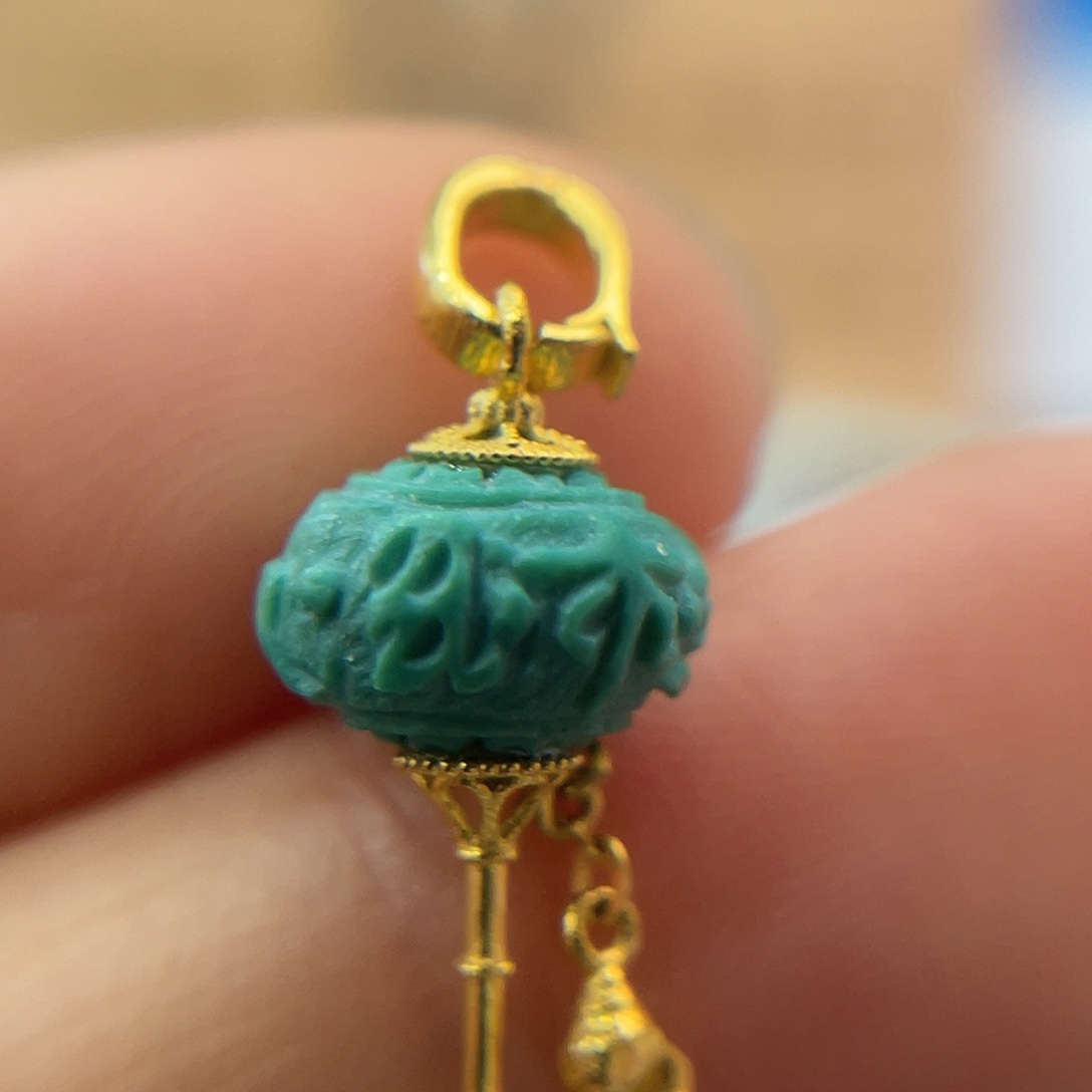 绿松石18K金镶嵌珠宝奇石