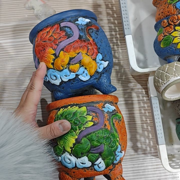 红陶吸水透气的白陶花盆凑满12发货