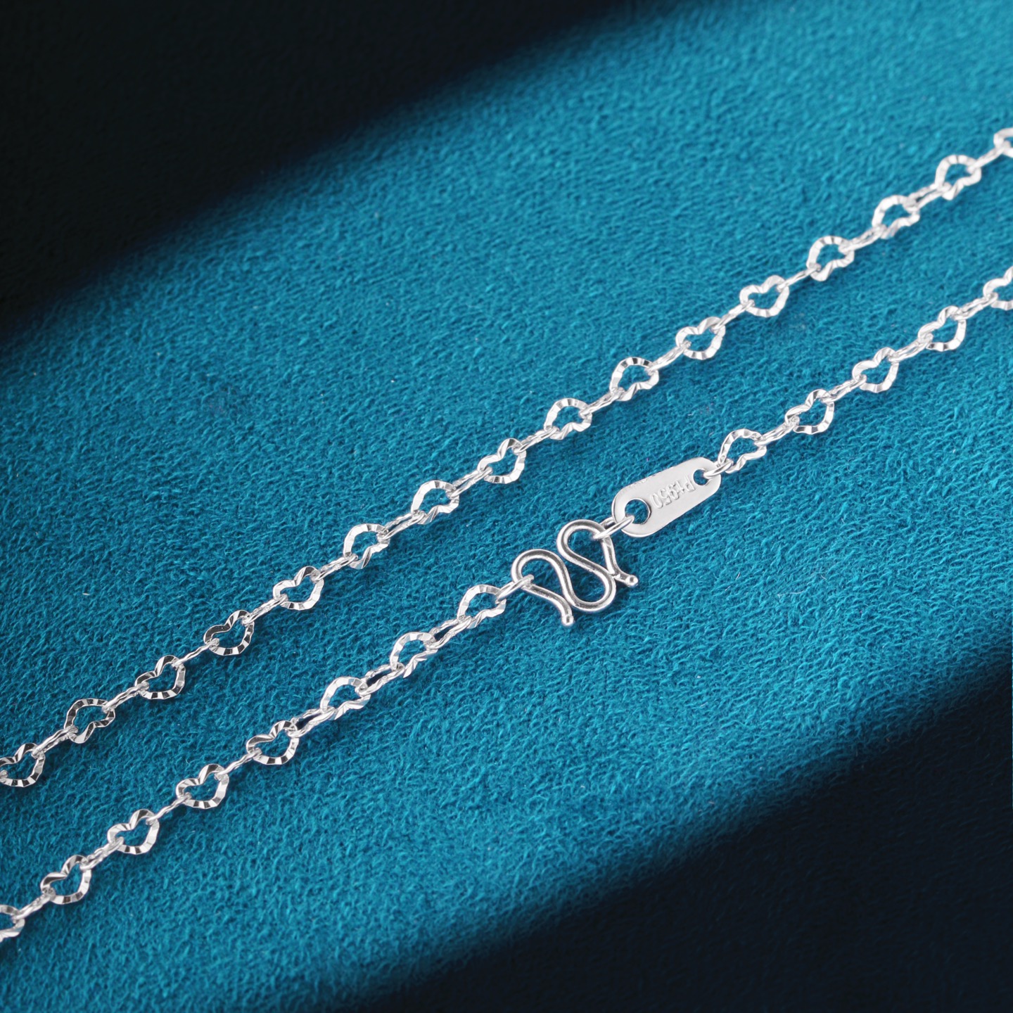 3.25克Pt950铂金女士时尚新版爱心太阳花闪O白金项链40厘米锁骨链