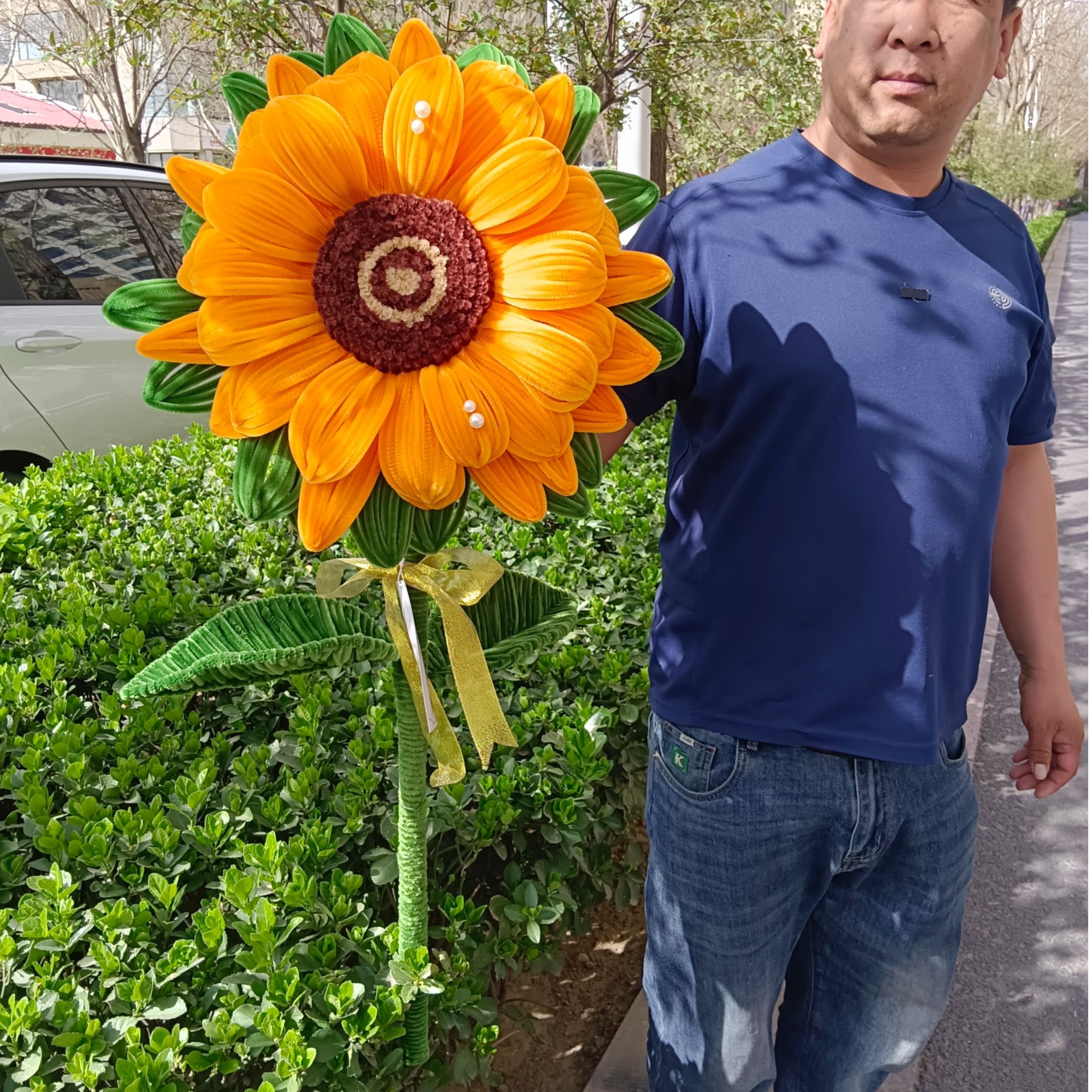 一举夺魁巨型向日葵扭扭棒手工花束超大毕业季中考高考礼物  
