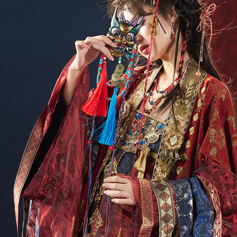 十三余小豆蔻儿[王母鬼宴-盗墓笔记联名]法门寺吊带裙唐制汉服女
