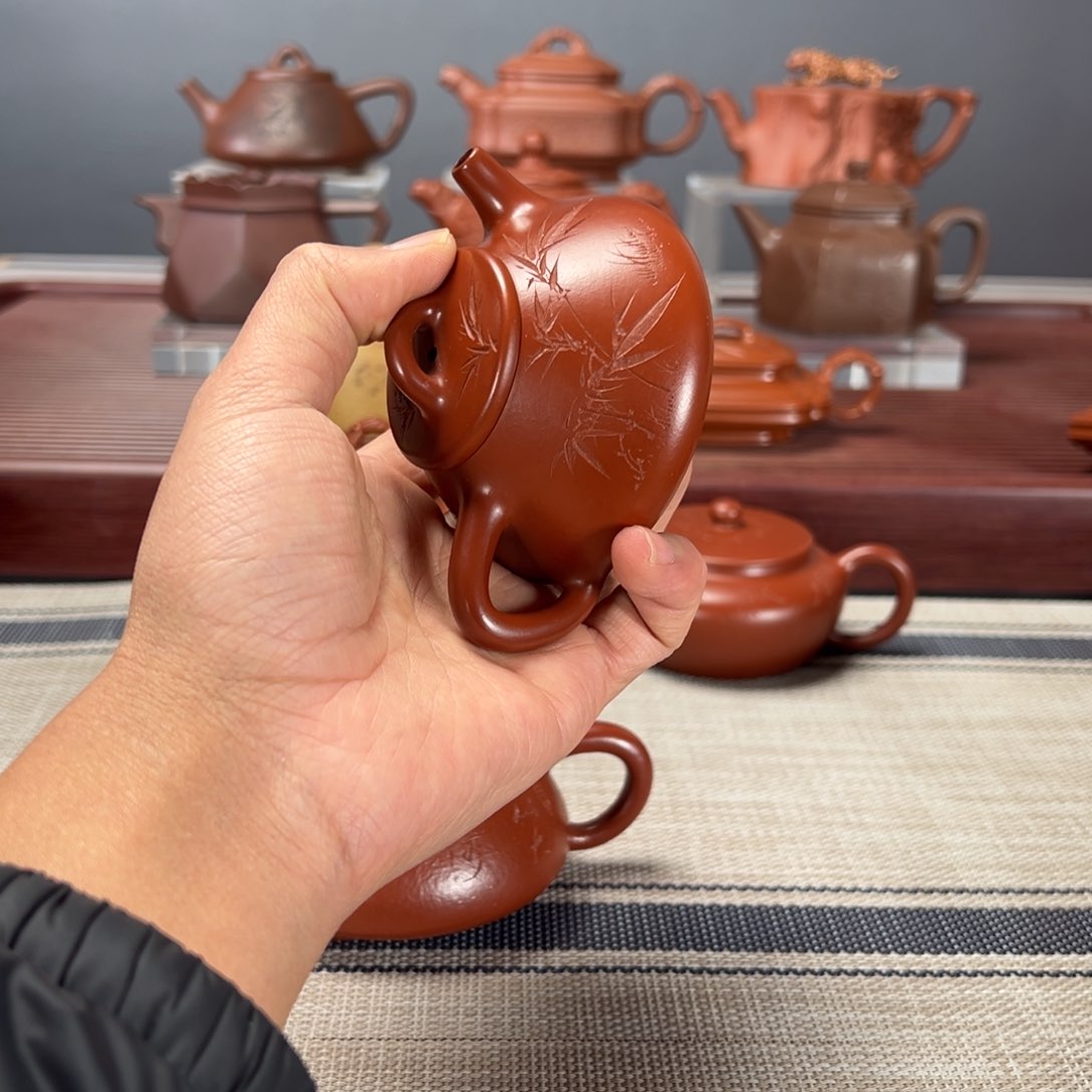 紫砂茶壶丙*，子冶石瓢120CC大红袍