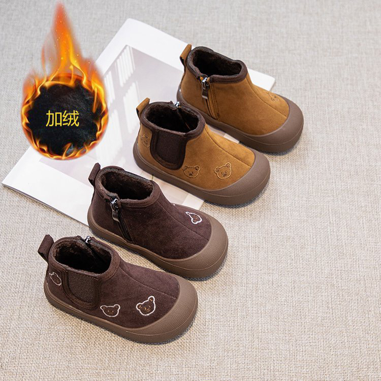 儿童棉鞋2025冬季新款女童二棉软底棉靴中小童加绒保暖英伦风靴子