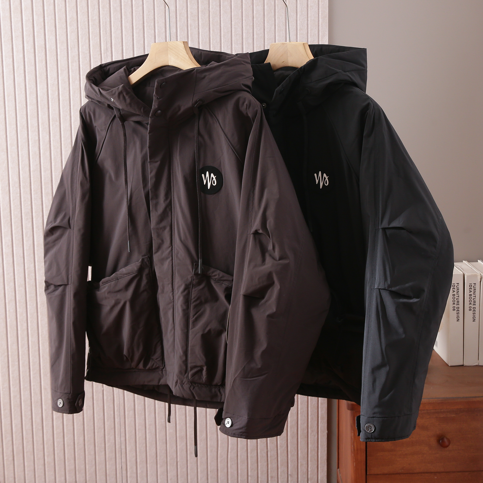 7151-冬季男士两色港风时尚宽松个性工装外套 保暖厚款休闲羽绒服