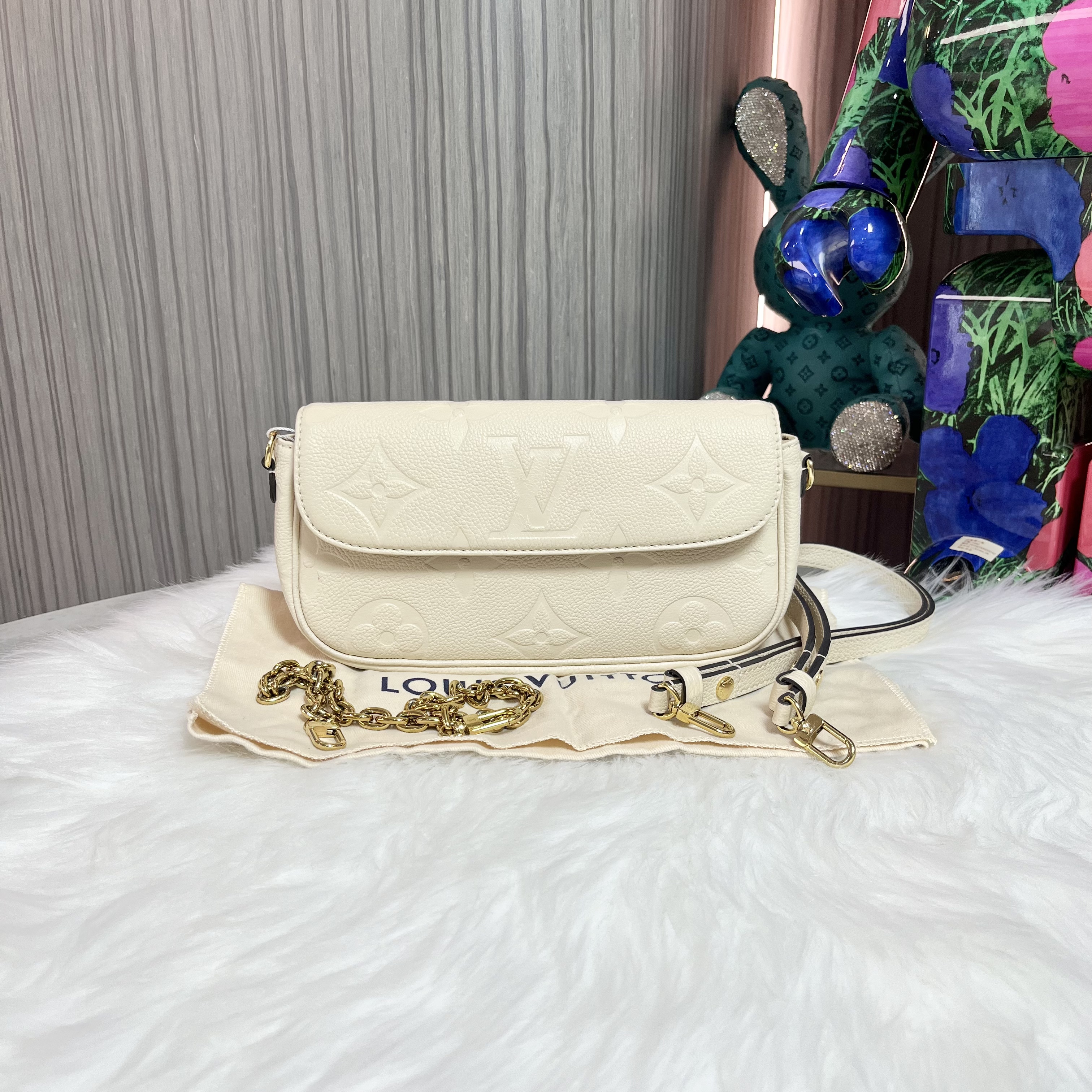 95新 LouisVuitton/路易威登 【辛河奢品】lv ivy链条包 单肩斜跨包