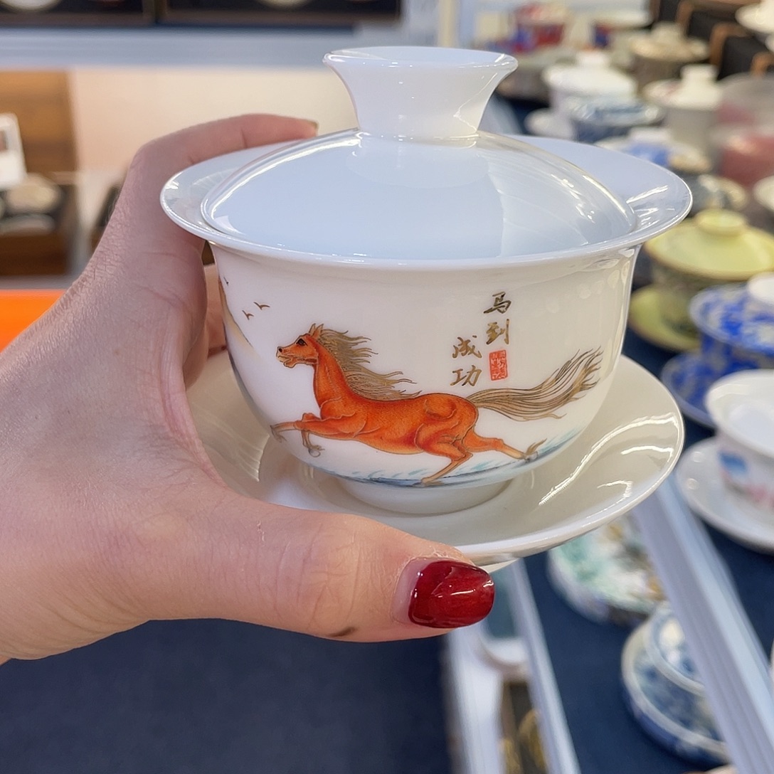 陶景德陶瓷盖碗茶具