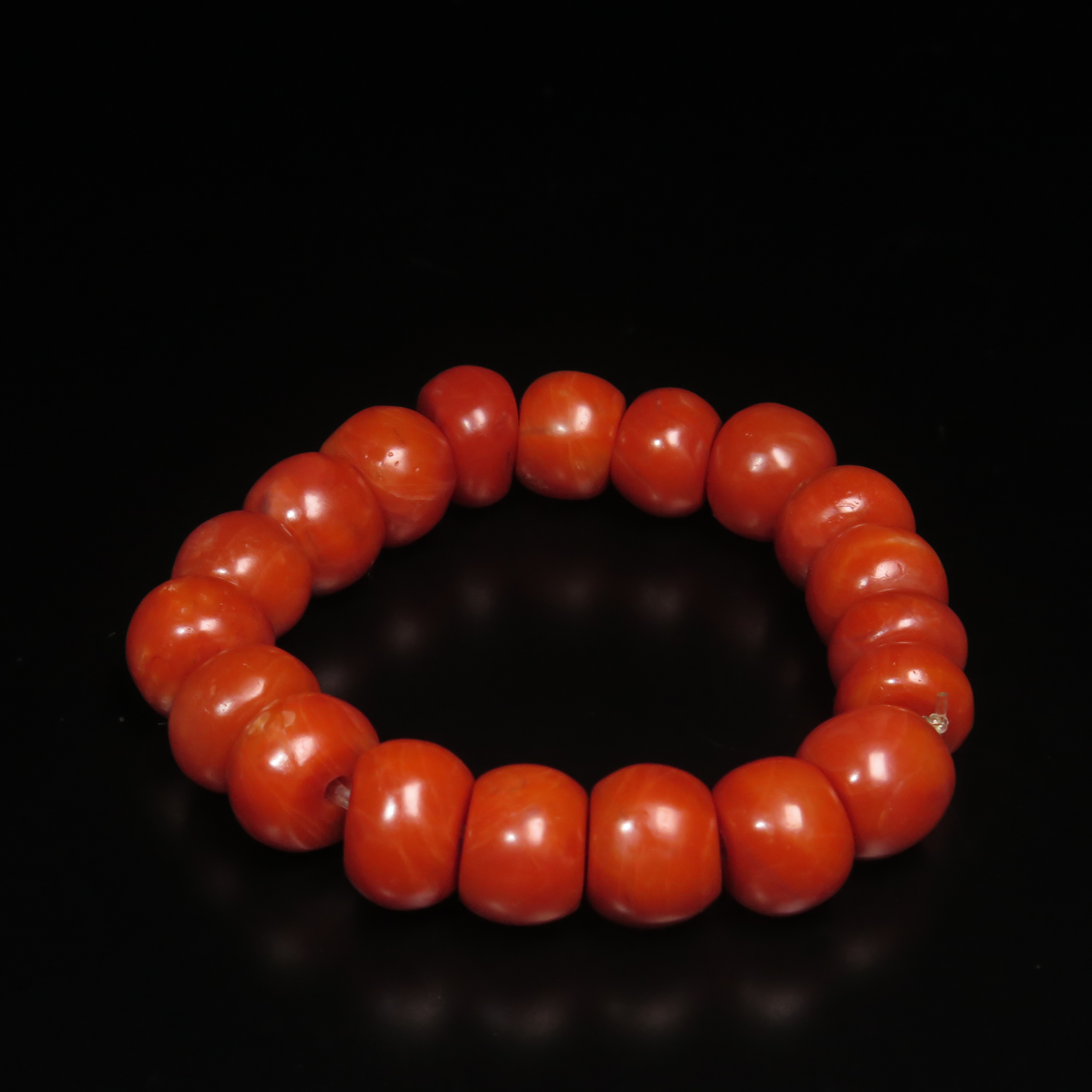 清代南红手串/MZ253333/玛瑙/民族文物