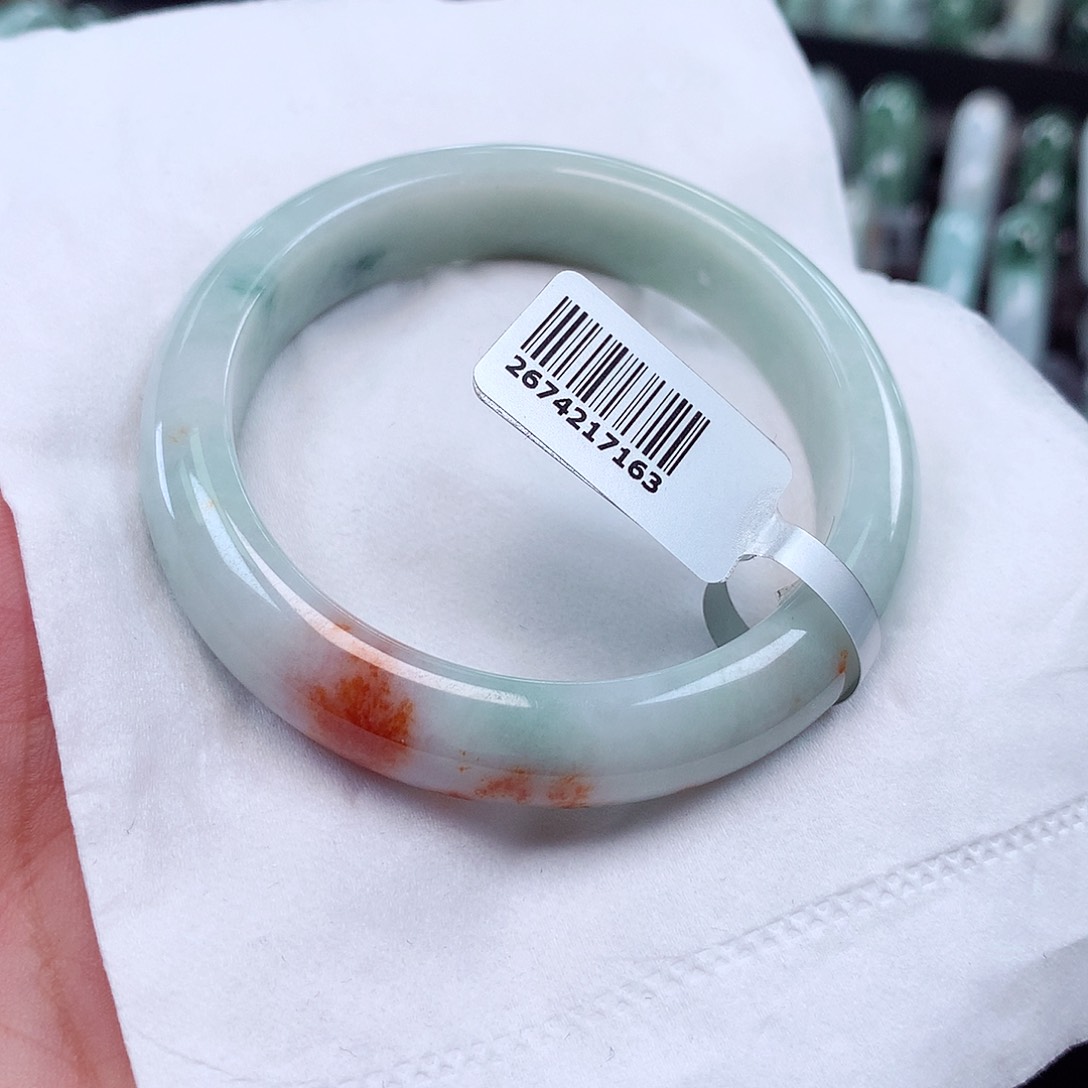 翡翠未镶嵌手镯圈口5253涅槃