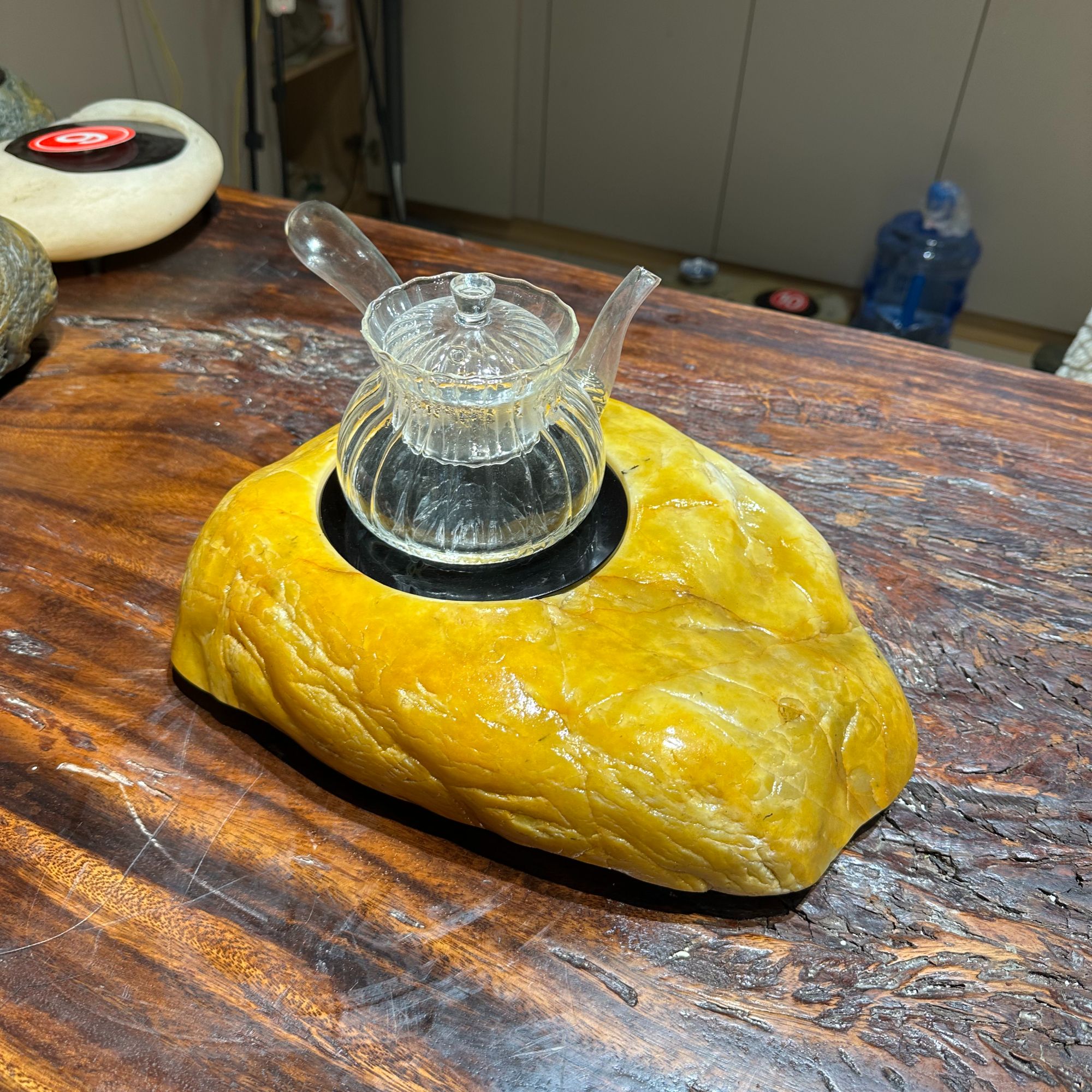 手工茶炉石头茶炉煮茶器电陶炉煮茶器家用茶道烧水创意耐热透明
