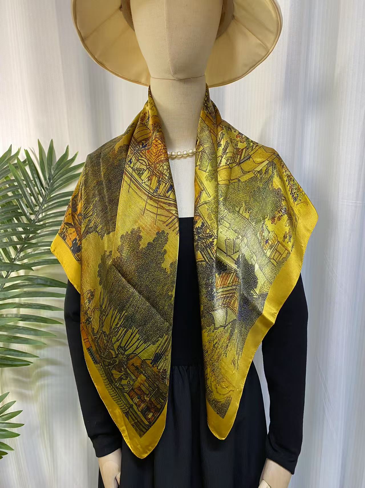 100%桑蚕丝【90方巾集合】素绉缎单面真丝丝巾时尚女士气质