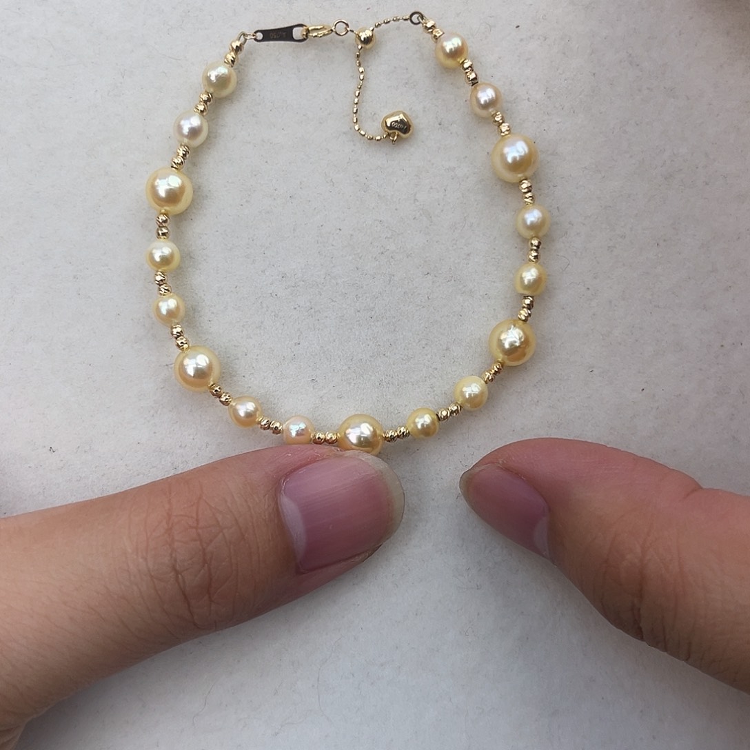 海水珍珠18K金镶嵌手绳