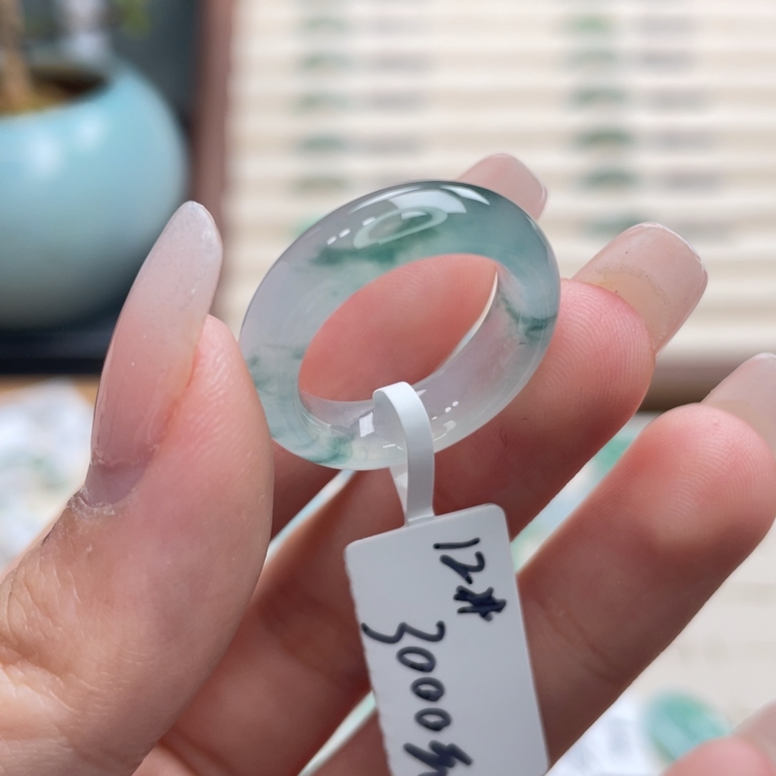 翡翠未镶嵌戒圈a30港圈12冰胶底冰飘花