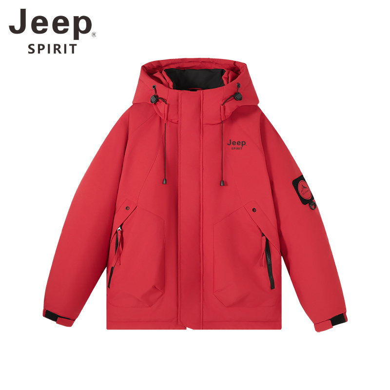 JEEPSPIRIT吉普男女同款石墨烯棉服外套冬季时尚加厚棉衣可脱卸帽