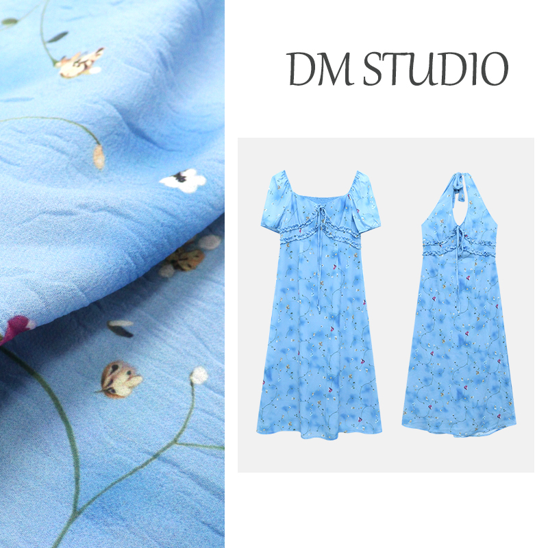 【夏日油画】蛋妹大码女装微胖mm夏季显瘦遮肉法式连衣裙DM27121