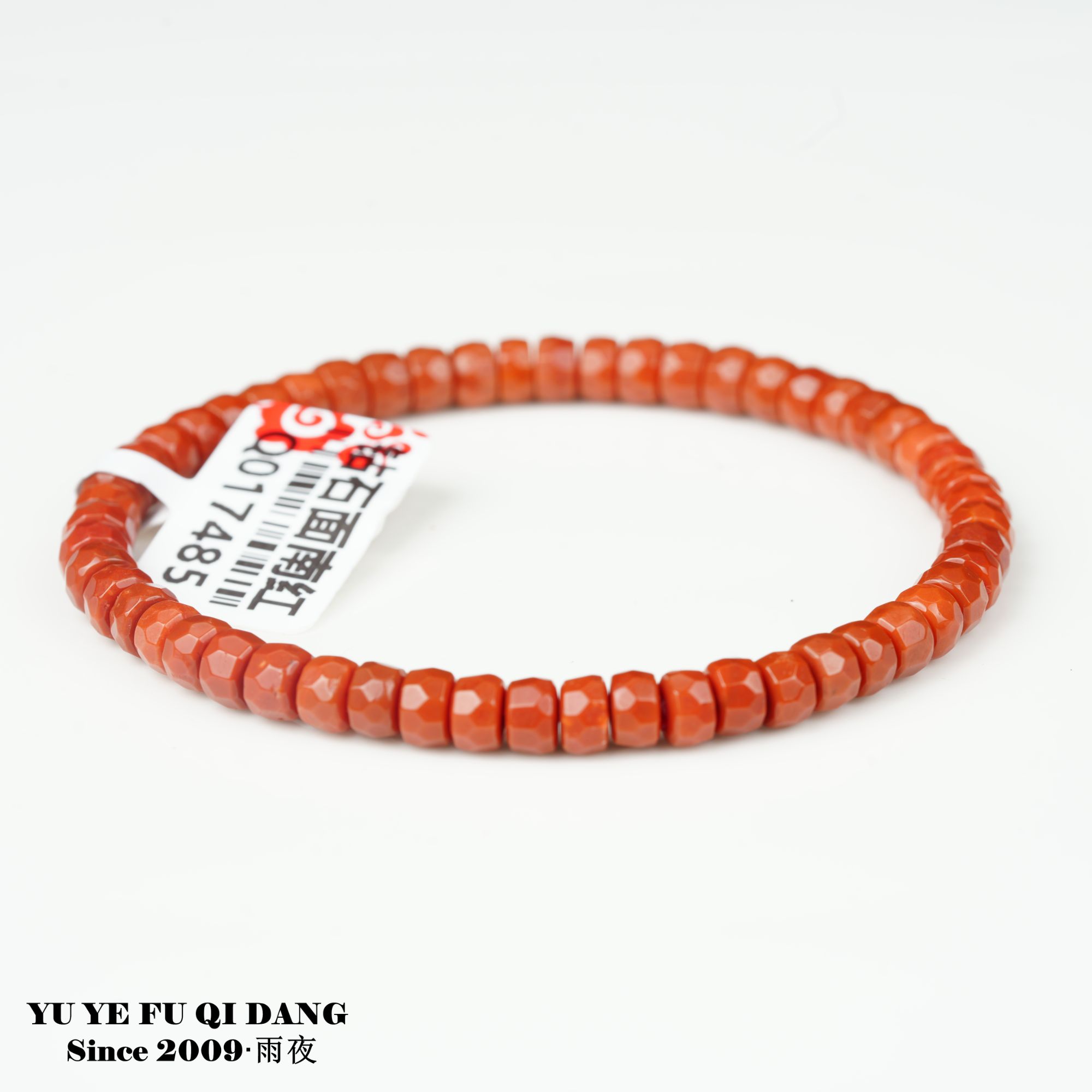 硬漏！5mm左右精工龙切钻石面南红玛瑙单圈手串去年库存克价美丽