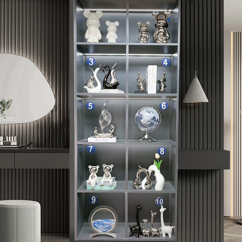 10格轻奢家居摆件电视柜酒柜展示柜简约高端大气陶瓷饰品乔迁礼品