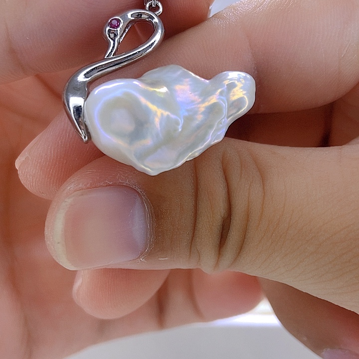 颈饰银S925镶嵌淡水珍珠69