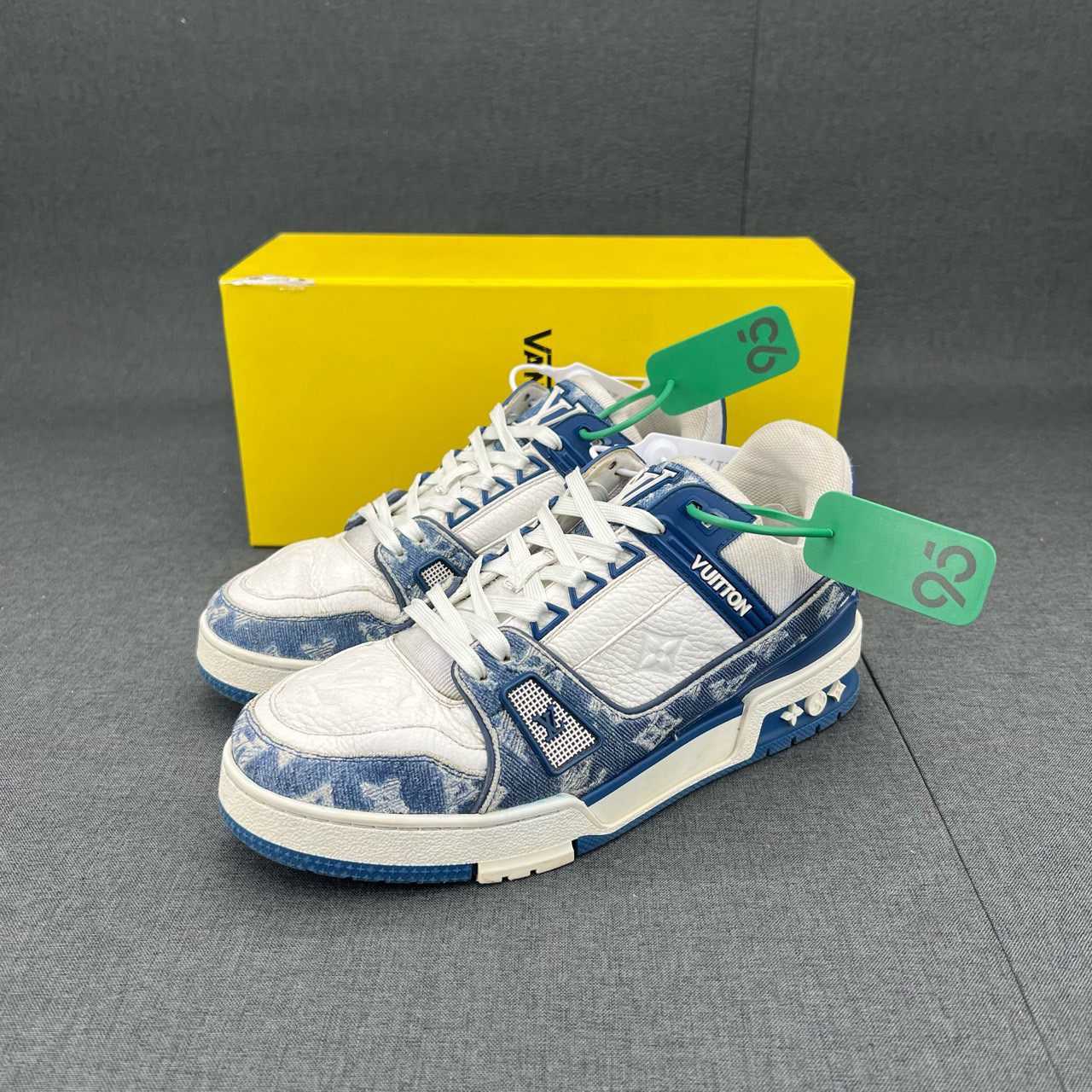 95新 LouisVuitton/路易威登 码数39.5lv trainer 白蓝牛仔 