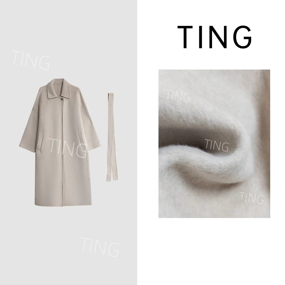 【翻领单扣】宽松百搭纯色长款羊毛大衣888001