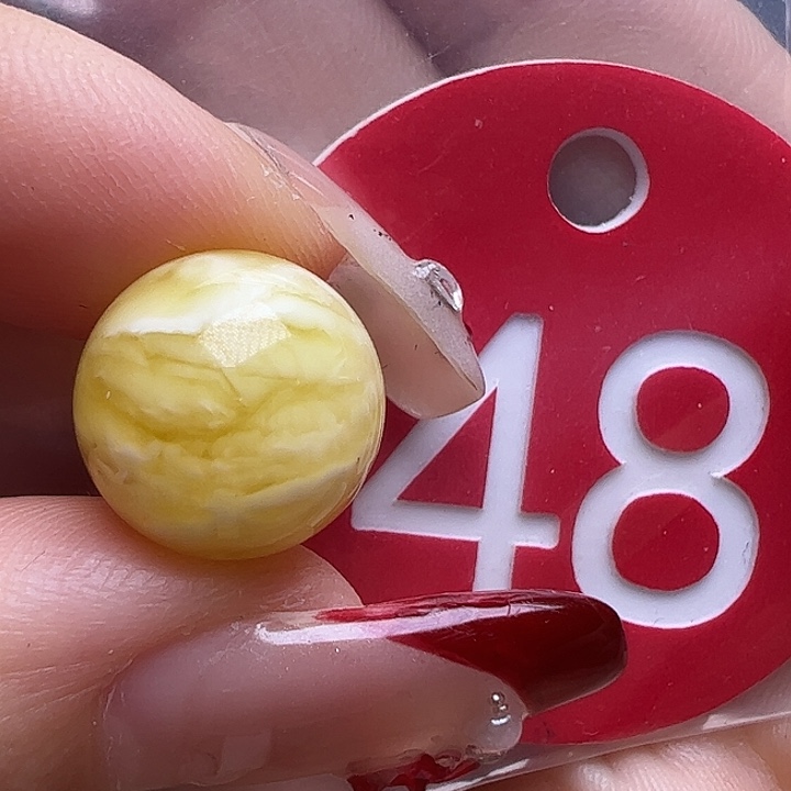 蜜蜡未镶嵌珠宝奇石微花粉12mm金瓷白虎皮圆珠