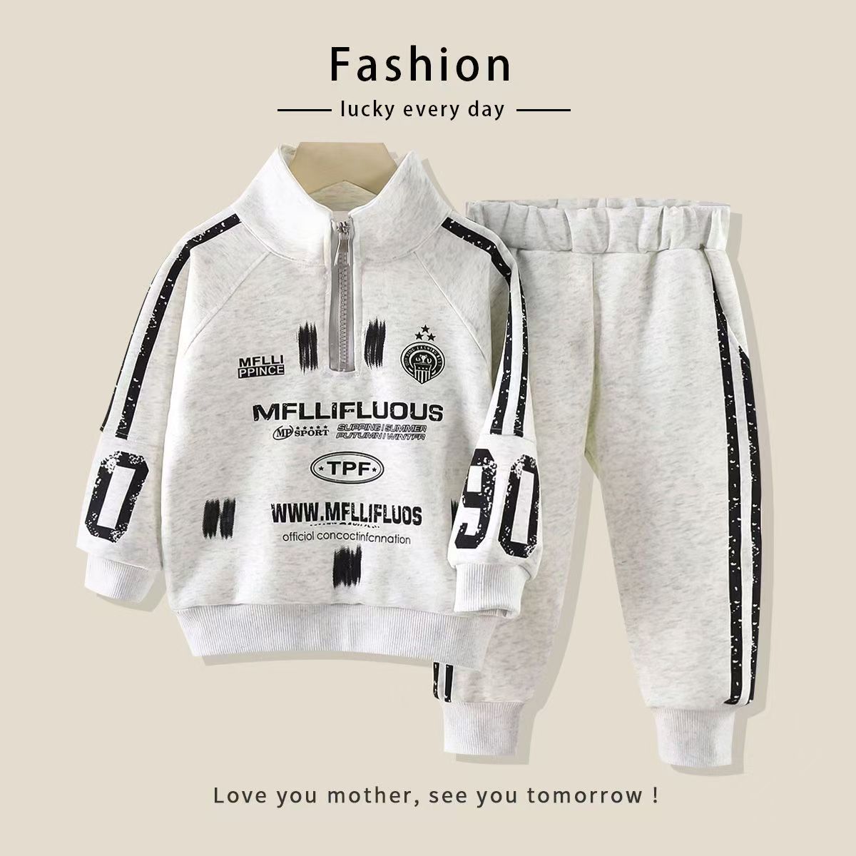 男女童同款加绒加厚套装秋冬11202