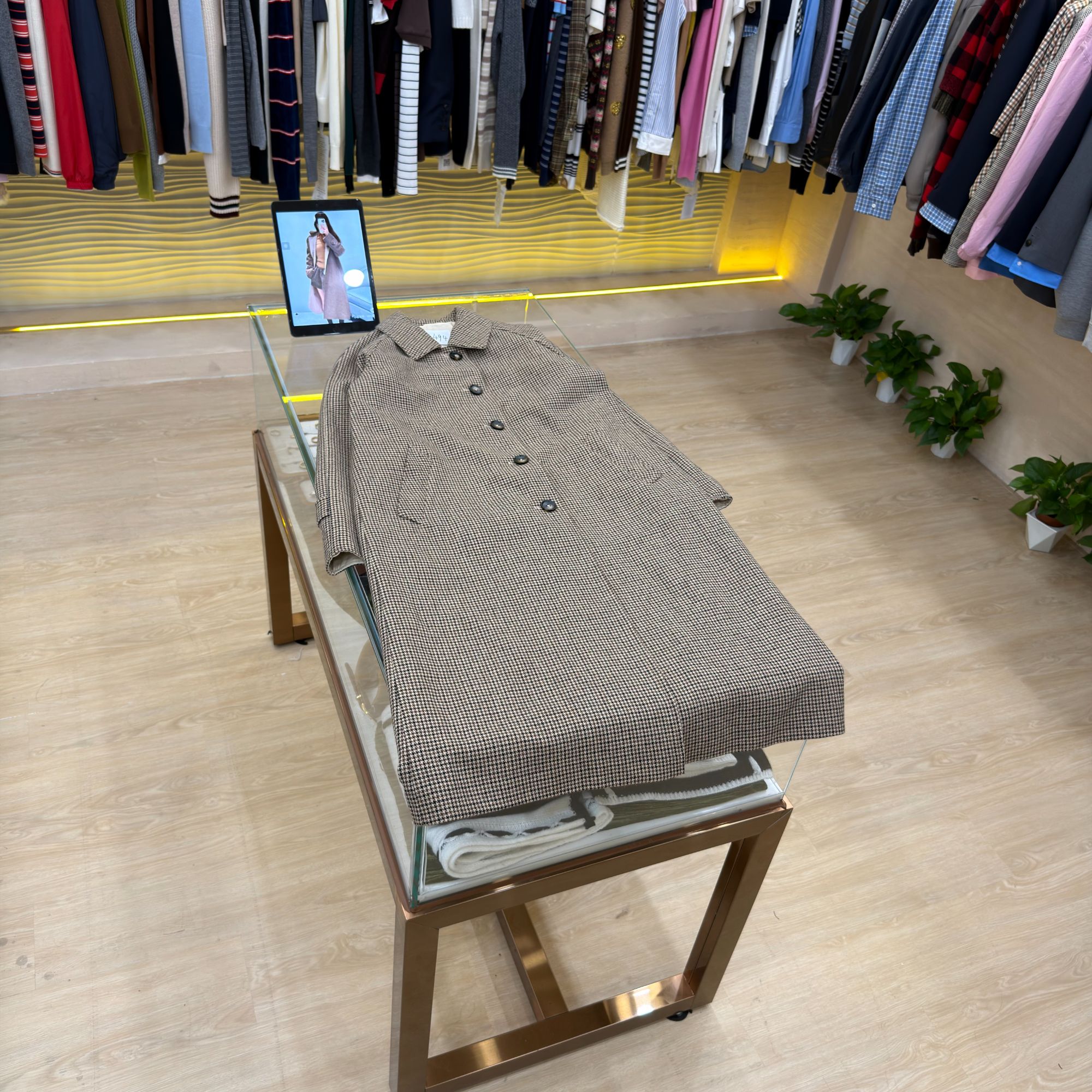 A494【M家】高版本25n早秋新款长款单排扣双面穿翻领格子风衣外套