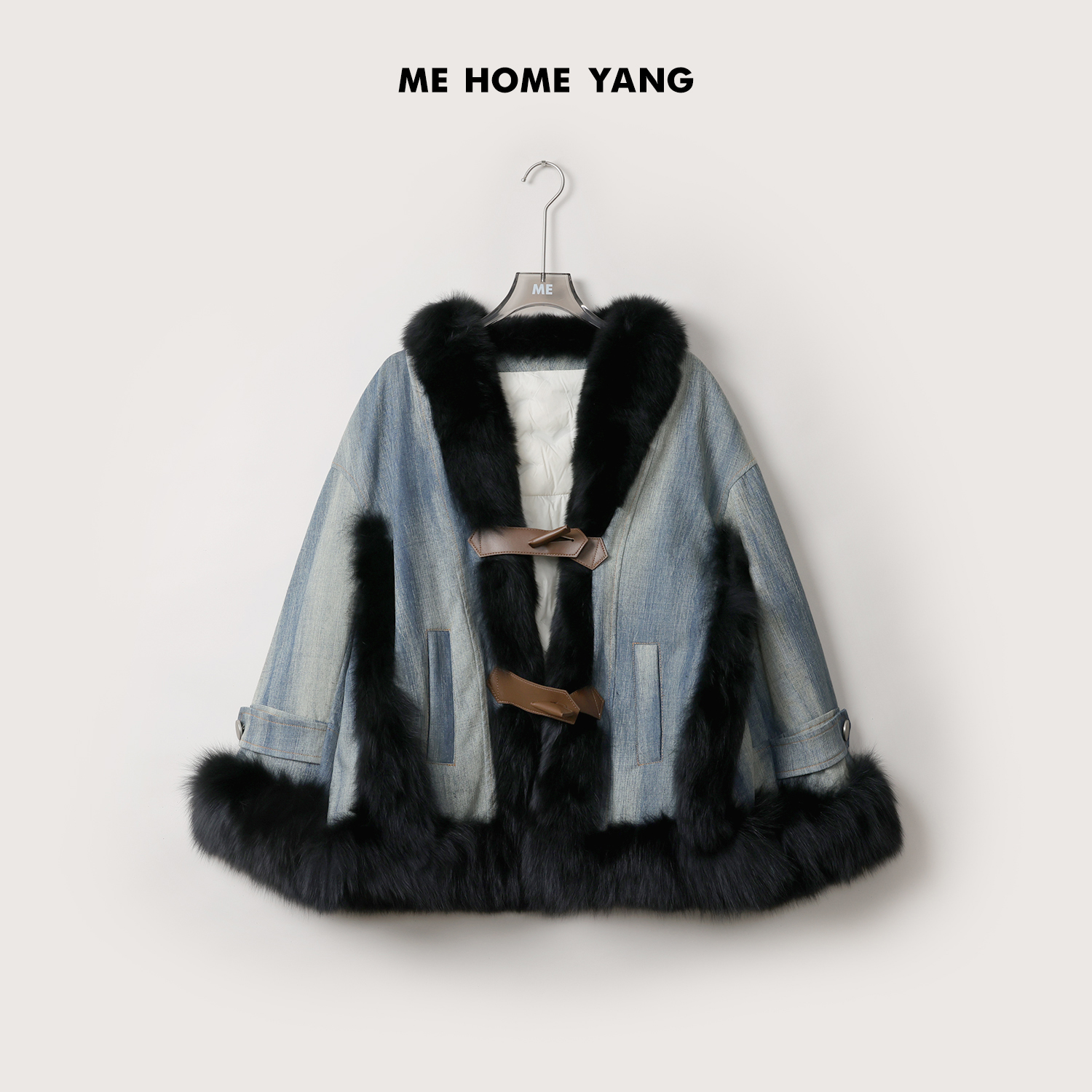 ME【小苍兰】 狐狸毛白鹅绒高端洋气保暖厚实款百搭羽绒服 MEQC4187