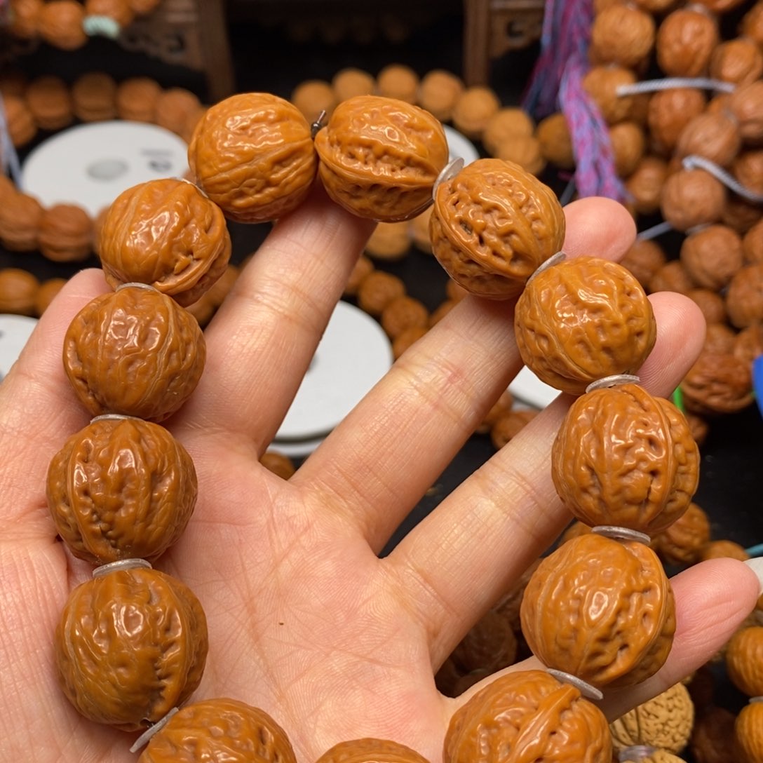 桃核手串陨石纹一道筋