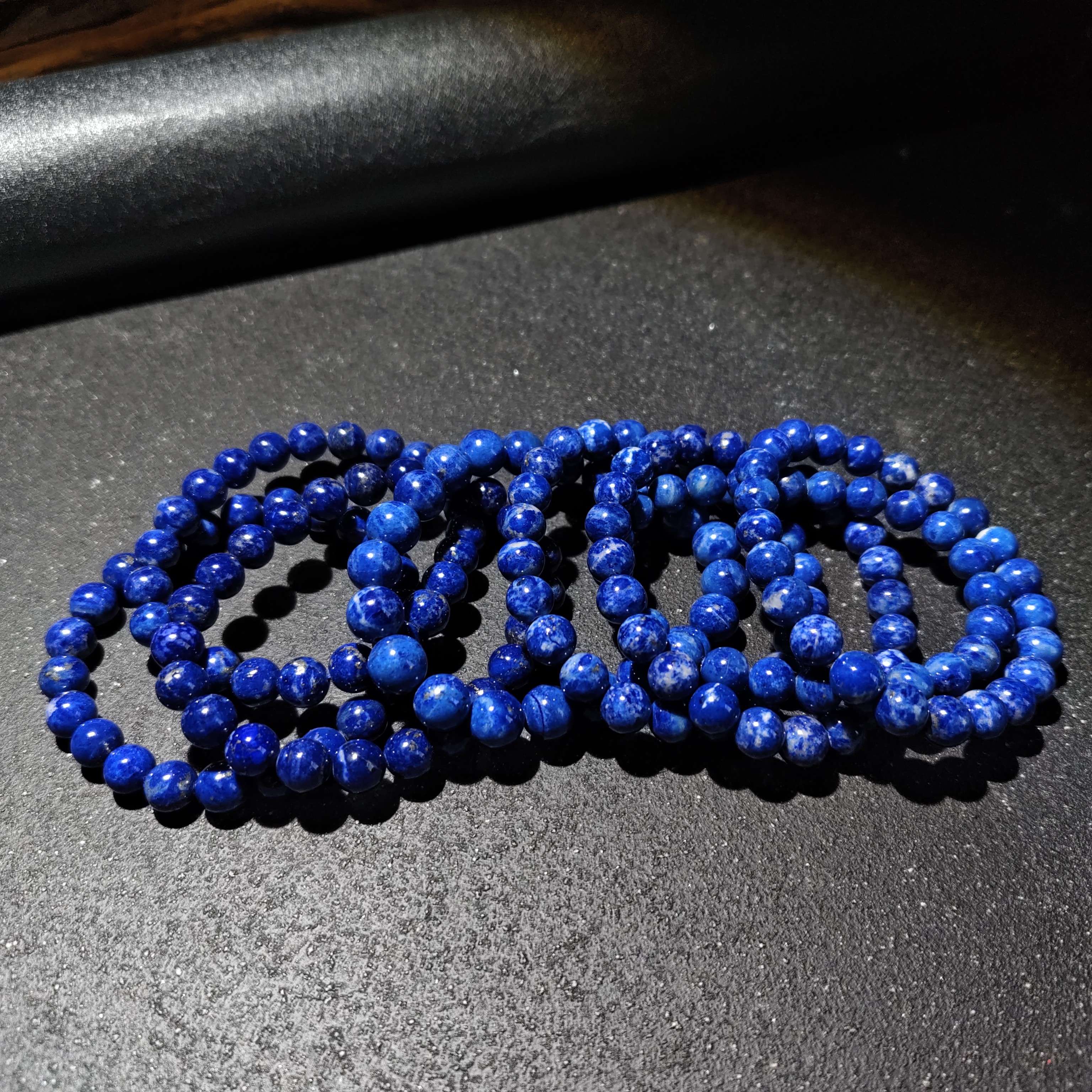 【黑胖珠宝】 H0915 天然水晶青金石手串多样性发其一