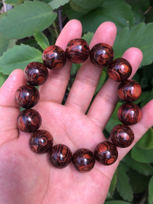 海南黄花梨1.6手串满纹鬼脸对眼文玩佛珠精选质感细腻