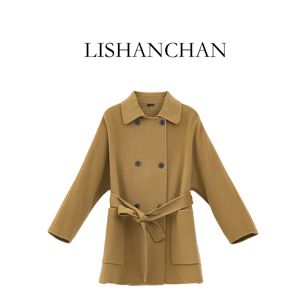 LISHANCHAN｜中长款收腰双排扣羊毛大衣