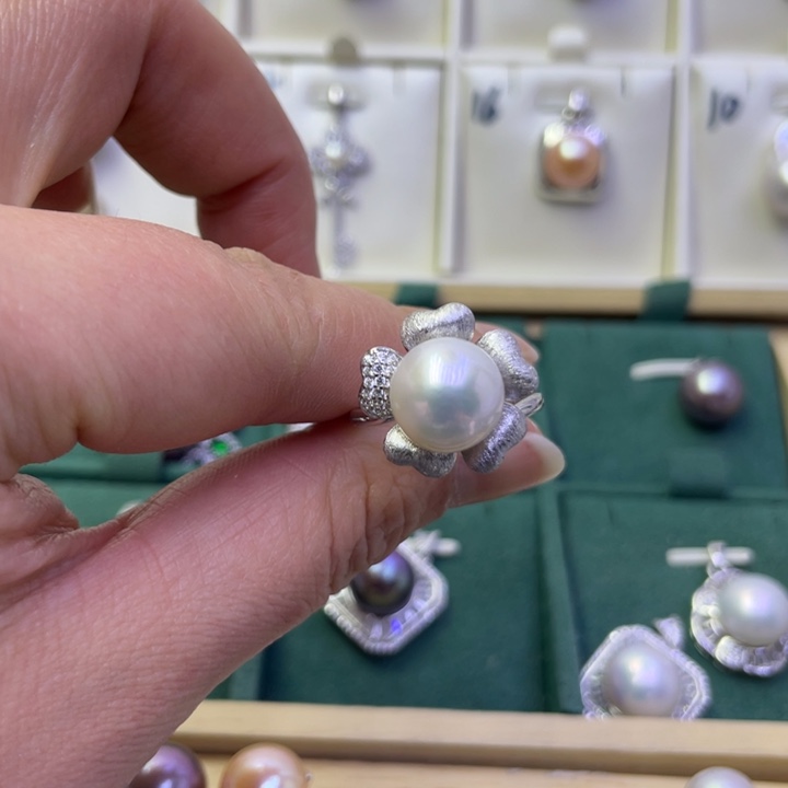 淡水珍珠戒指银S925镶嵌