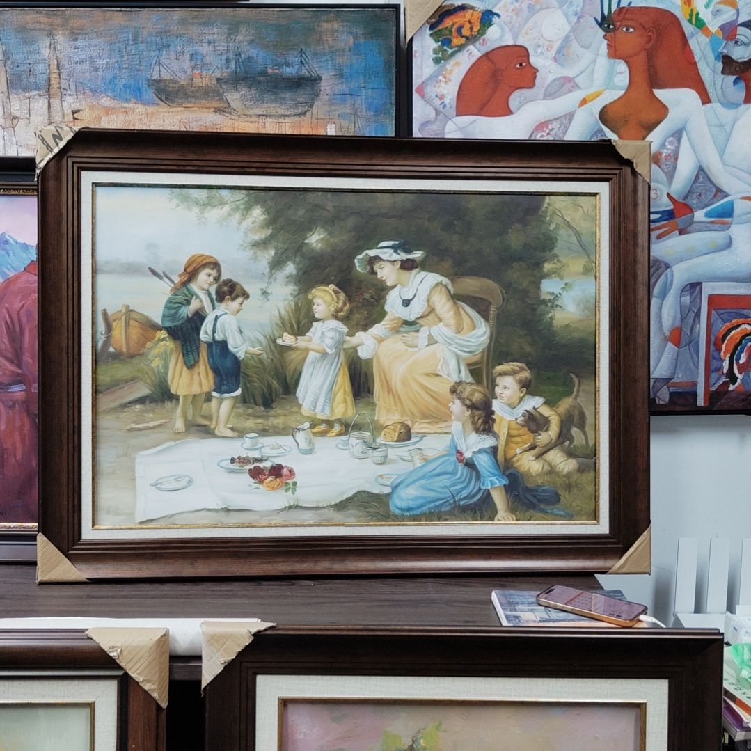 横款用****0纯手绘油画带框