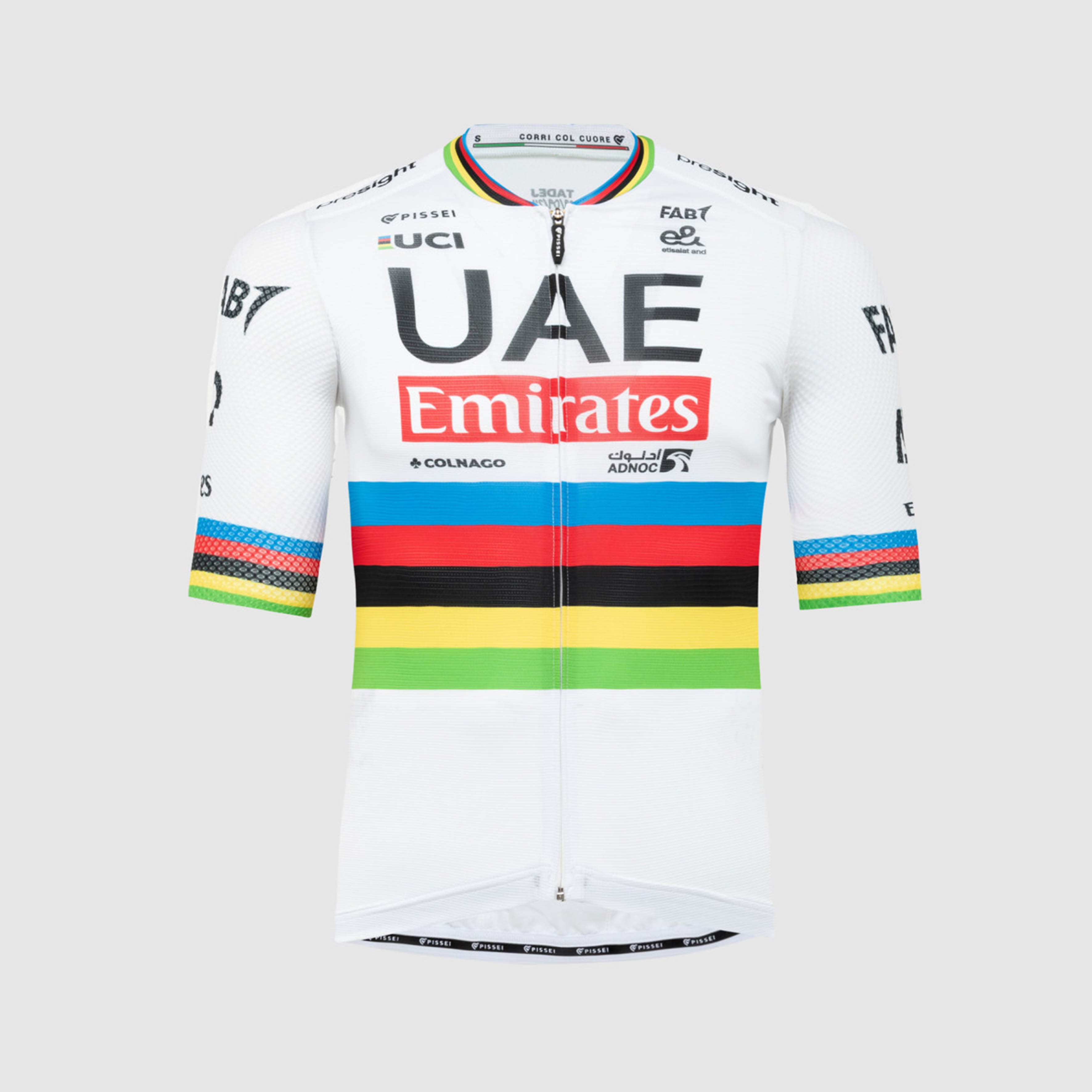 PISSEI 2024 UAE车队波加查同款  彩虹衫骑行短袖 车队版