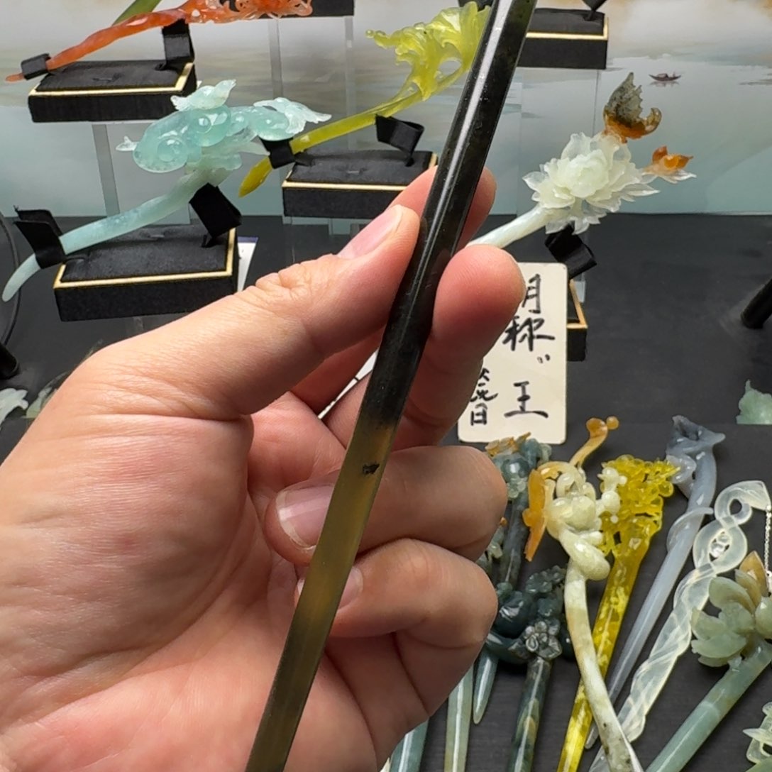 岫玉发簪未镶嵌明君玉簪就是好看