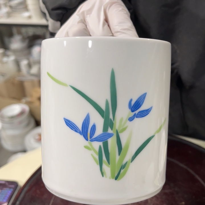 醴陵高温瓷釉下手绘11厘米高