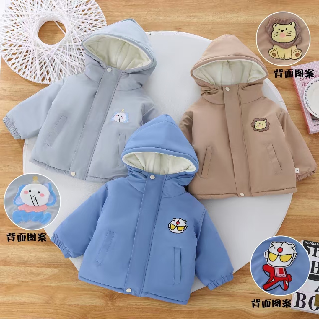 希花糖-【狮子25006-70】儿童加厚绒冲锋衣外套
