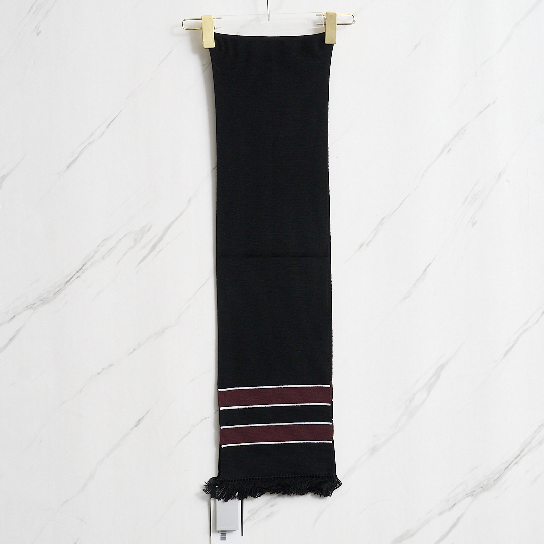 【象限奢品】Prada男士条纹拼色流苏围巾/PDBW00024