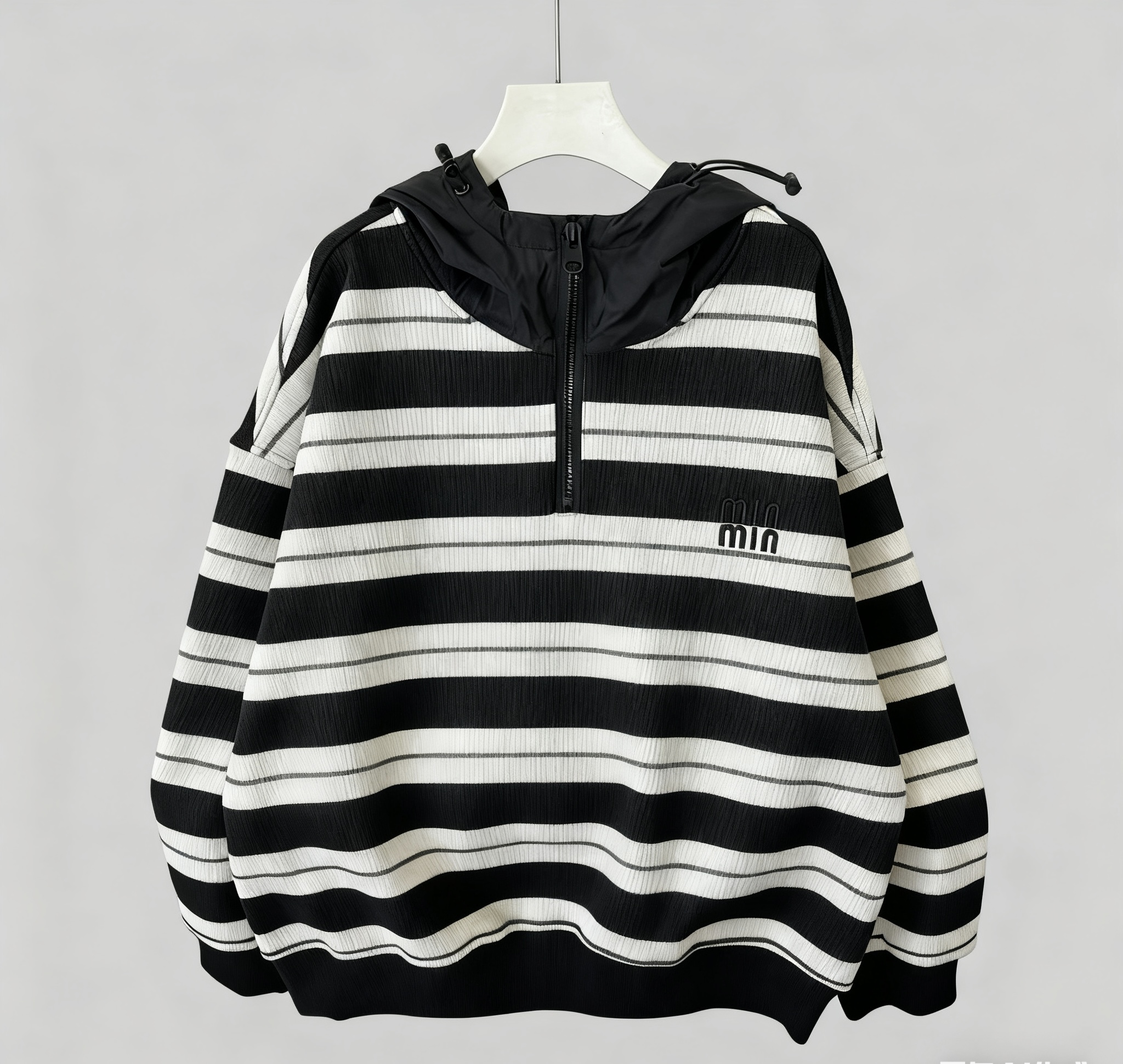 1310儿童加绒卫衣秋冬装百搭宽松条纹拉链上衣男女童加绒冬装