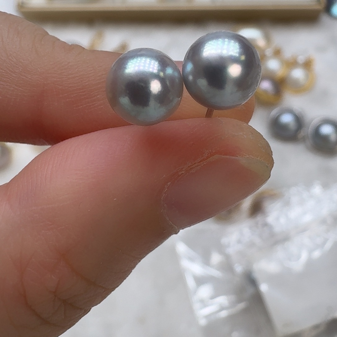 银S925镶嵌海水珍珠耳饰