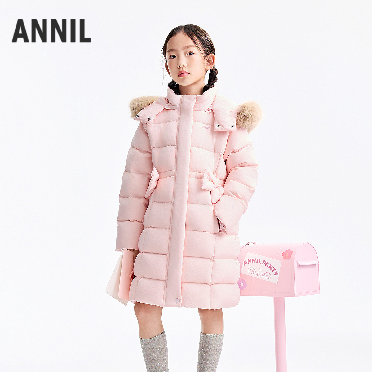 甜美修身安心羽绒 | 女童长款羽绒服冬季EG545636